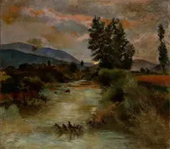 Augusto Bompiani, River landscape
