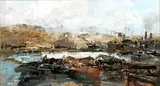 Ezelino Briante, Harbour with ships