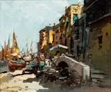 Ezelino Briante, Harbour with ships