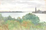 Napoleone Parisani, Venetian lagoon with San Marco church