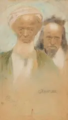 Two arabic men at the Granili in Naples by Angiolo D'Andrea, 1902, offered Jun 2024