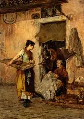 Alessandro Milesi, Venditrice di zucca, 1878