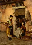 Alessandro Milesi, Venditrice di zucca, 1878