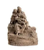Bongiovanni Vaccaro, Mother with childern, Engraved signature at the bottom: Bongiovanni Vaccaro