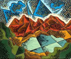 Dinamica di paesaggio by Pippo Oriani, 1930, offered Jun 2024