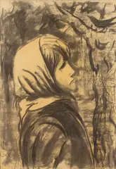 Portrait of a child with headscarf by Carlo Levi, offered Jun 2024