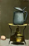 Alberto Ziveri, Still life with kettle and egg