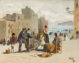 Luigi Surdi, Sea view with harbour