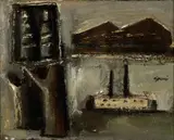 Composizione con paesaggio urbano by Mario Sironi, 1947, offered Jun 2024