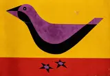 Yves Laloy, Oiseau violet, 1953, On the back labels by Galleria Gissi in Turin and Galleria Levante in Milan
