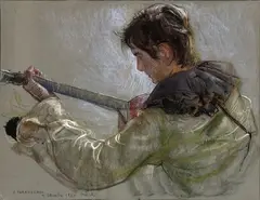 Musician by Romano Parmeggiani, 1967, offered Jun 2024