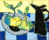 Still life with bottle and fruits by Claude Venard, offered Jun 2024
