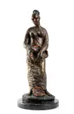 Salvatore Fiume, Shell saleswoman, Engraved signature and edition: Fiume