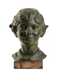 Michele Guerrisi, Young boy portrait, Engraved signature: Guerrisi