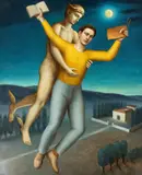Aurelio Bulzatti, Sogno dell'artista, 1996, Oil on canvas