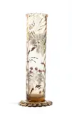 (attribuito a) Émile Gallé, Glass vase, of tubular shape