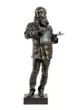 Vincenzo Gemito, Scultura in bronzo raffigurante Meissonier, cast and patinated bronze. Portrait of the painter Ernest Meissonier
