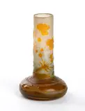 (attribuito a) Émile Gallé, A Soli Fleur glass vase, small Soli Fleur vase in clear glass doubled in yellow