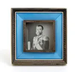 Fabergé Carl, A silver-gilt and guilloché enamel frame, 1908, of square shape