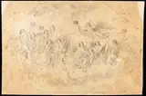 Luigi Ademollo, Obverse: Glory of angels | Verso: Study for decoration with the Evangelists, Black pencil