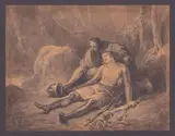 Francesco Gonin, Death of a knight, 1835, Black pencil and watercolor on wove paper.