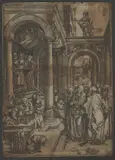 Marcantonio Raimondi, The Presentation of The Virgin in the Temple, from "The Life of The Virgin" series after Dürer. Engraving