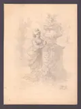 Godefroy Durand, Un matin, 1871, Pencil on wove paper