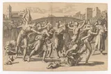Marcantonio Raimondi, Massacre of the Innocents, Deceptive copy in the same direction after Marcantonio. Engraving