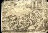 Marcantonio Raimondi, Tha Abduction of Helen, after Raphael. Engraving