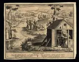 Adriaen Collaert, Hermelindis, copy in reverse of Adriaen Collaert's engraving after Marten De Vos. Engraving
