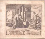 Maestro del Dado, Venus and Psyche, from the series with the story of Cupid and Psyche by Michiel Coxie I. Burin