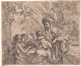 Pieter Maes, Madonna and Child, Etching