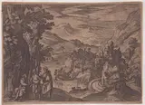 Antonio Tempesta, Landscape with figures, Etching