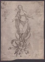 Immaculate Conception by Vespasiano Strada, Etching, offered Apr 2024
