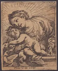 Cornelis Schut, Madonna and Child, Etching