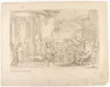 Pietro Testa, Sinorice transported from the temple of Artemis, 1640, Etching