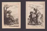 Pieter Jansz Quast, Beggars, Lot of two etchings after Pieter Jansz. Quast. Etching