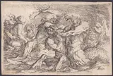 Salvator Rosa, Battle of the Tritons, Etching