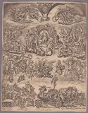 Sebastiano Fulcaro, Last Judgment, after Michelangelo's fresco in the Sistine Chapel. Etching