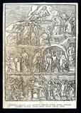 Giovanni Battista Galestruzzi, Apotheosis of Homer, copy in the same direction after Galestruzzi's etching depicting the bas-relief with the apotheosis of Homer.