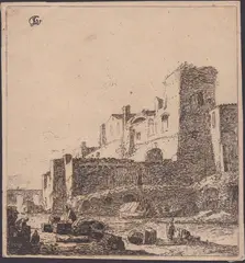 Thomas Wijck, Mediterranean landscape, Etching