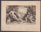 Carlo Cesio, Diana and Callisto, after Annibale Carracci. Etching