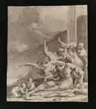 Michel Dorigny, Lamentation over the dead Christ, after Simon Vouet's painting. Etching