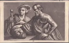 Giovanni Antonio Lorenzini, David and Saul with Goliath's head, after Guercino. From the "Palazzo Granducale in Florence" series. Engraving and etching