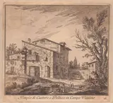 Philothée François Duflos, Tempio di Casstore, e Polucce in Campo Vaccino, Etching