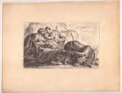 Bernhard Rode, The wounded Dario receives water, 1774, Etching