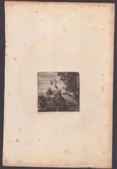 David Deuchar, A woman with child in the landscape, Etching