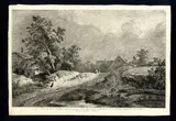 Jean-Jacques de Boissieu, Landscape with a cottage and stream, after Jacob van Ruisdael'ìs painting. Etching and drypoint