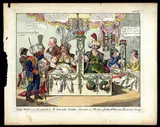 James Gillray, THE NEW AND ELEGANT ST GILES'S CAGE. Erected on Purpose for the Dillitanti Theatrical Society.etching 26.0x 20.5 cm, Etching