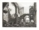 Luigi Rossini, Interno di Roma Vecchia, Etching